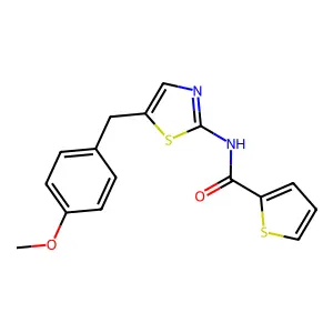 N-(5-(4-methoxybenzyl)thiazol-2-yl)thiophene-2-carboxamide structure