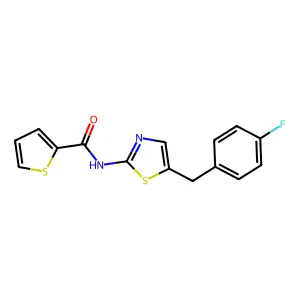 N-(5-(4-fluorobenzyl)thiazol-2-yl)thiophene-2-carboxamide structure