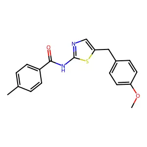 N-(5-(4-methoxybenzyl)thiazol-2-yl)-4-methylbenzamide structure