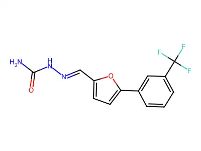 [(E)-[5-[3-(trifluoromethyl)phenyl]furan-2-yl]methylideneamino]urea structure