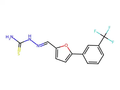 [[5-[3-(Trifluoromethyl)phenyl]furan-2-yl]methylideneamino]thiourea structure