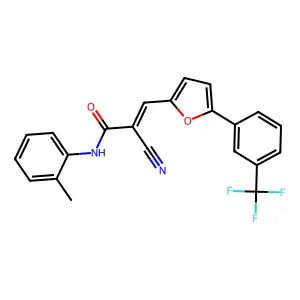 (E)-2-cyano-N-(o-tolyl)-3-(5-(3-(trifluoromethyl)phenyl)furan-2-yl)acrylamide structure
