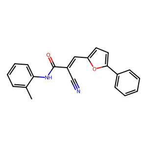 (2E)-2-cyano-N-(2-methylphenyl)-3-(5-phenylfuran-2-yl)prop-2-enamide structure