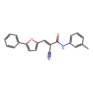 (E)-2-cyano-3-(5-phenylfuran-2-yl)-N-(m-tolyl)acrylamide structure