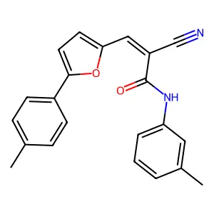 (2E)-2-cyano-N-(3-methylphenyl)-3-[5-(4-methylphenyl)furan-2-yl]prop-2-enamide structure