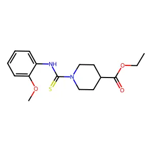 Ethyl 1-[(2-methoxyphenyl)carbamothioyl]piperidine-4-carboxylate structure