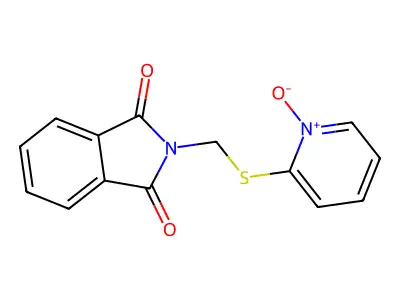 2-{[(1,3-dioxo-1,3-dihydro-2H-isoindol-2-yl)methyl]thio}pyridinium-1-olate structure