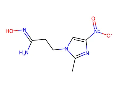N'-hydroxy-3-(2-methyl-4-nitroimidazol-1-yl)propanimidamide structure