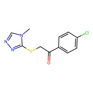 1-(4-chlorophenyl)-2-[(4-methyl-4H-1,2,4-triazol-3-yl)sulfanyl]-1-ethanone structure