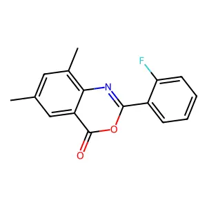 2-(2-fluorophenyl)-6,8-dimethyl-4H-3,1-benzoxazin-4-one structure