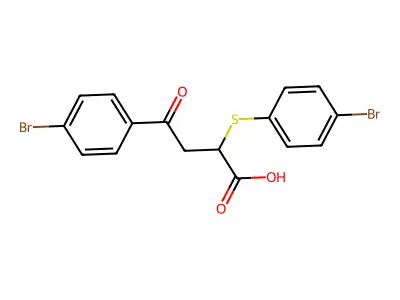 4-(4-Bromophenyl)-2-[(4-bromophenyl)sulfanyl]-4-oxobutanoic acid structure