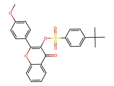 2-(4-methoxyphenyl)-4-oxo-4H-chromen-3-yl 4-(tert-butyl)benzenesulfonate structure