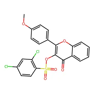 2-(4-methoxyphenyl)-4-oxo-4H-chromen-3-yl 2,4-dichlorobenzenesulfonate structure