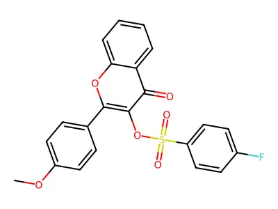2-(4-methoxyphenyl)-4-oxo-4H-chromen-3-yl 4-fluorobenzenesulfonate structure
