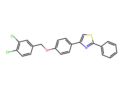 3,4-Dichlorobenzyl 4-(2-phenyl-1,3-thiazol-4-yl)phenyl ether structure