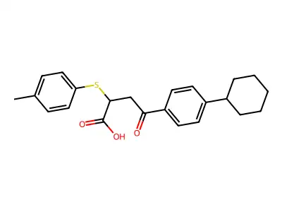 4-(4-Cyclohexylphenyl)-2-[(4-methylphenyl)sulfanyl]-4-oxobutanoic acid structure