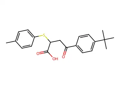 4-[4-(Tert-butyl)phenyl]-2-[(4-methylphenyl)sulfanyl]-4-oxobutanoic acid structure