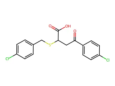 2-[(4-Chlorobenzyl)sulfanyl]-4-(4-chlorophenyl)-4-oxobutanoic acid structure