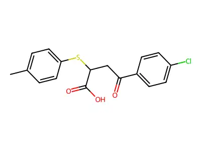 4-(4-Chlorophenyl)-2-[(4-methylphenyl)sulfanyl]-4-oxobutanoic acid structure
