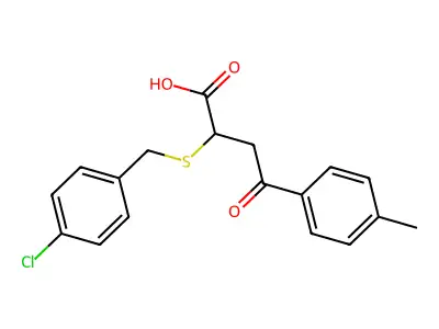 2-[(4-Chlorobenzyl)sulfanyl]-4-(4-methylphenyl)-4-oxobutanoic acid structure
