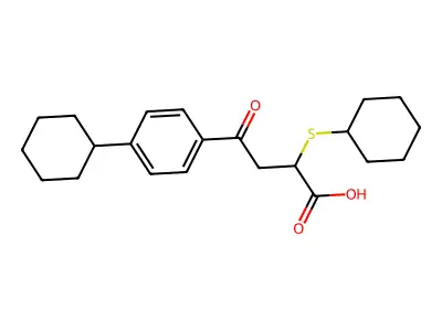 4-(4-Cyclohexylphenyl)-2-(cyclohexylsulfanyl)-4-oxobutanoic acid structure