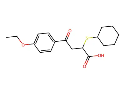 2-(Cyclohexylsulfanyl)-4-(4-ethoxyphenyl)-4-oxobutanoic acid structure