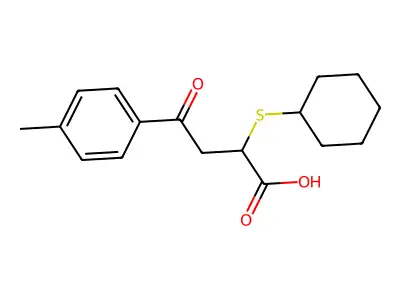 2-(Cyclohexylsulfanyl)-4-(4-methylphenyl)-4-oxobutanoic acid structure