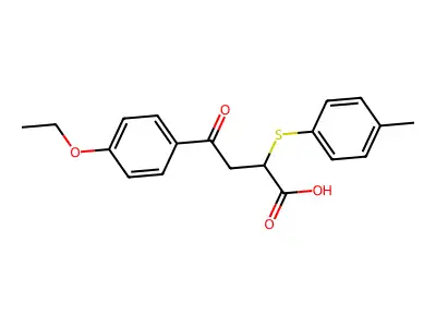 4-(4-Ethoxyphenyl)-2-[(4-methylphenyl)sulfanyl]-4-oxobutanoic acid structure