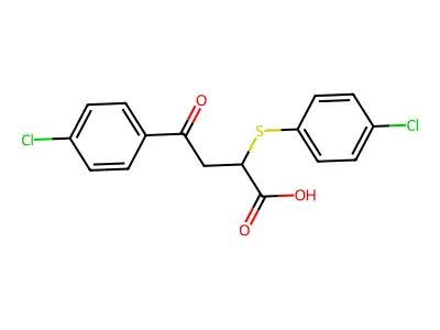 4-(4-Chlorophenyl)-2-[(4-chlorophenyl)sulfanyl]-4-oxobutanoic acid structure