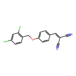 2-({4-[(2,4-Dichlorophenyl)methoxy]phenyl}methylidene)propanedinitrile structure