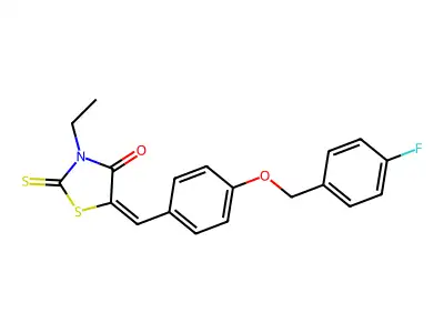 3-ethyl-5-({4-[(4-fluorobenzyl)oxy]phenyl}methylene)-2-thioxo-1,3-thiazolan-4-one structure