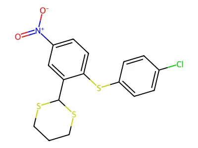 2-{2-[(4-Chlorophenyl)sulfanyl]-5-nitrophenyl}-1,3-dithiane structure