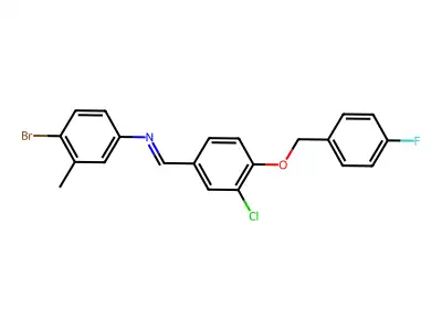 4-bromo-N-((E)-{3-chloro-4-[(4-fluorobenzyl)oxy]phenyl}methylidene)-3-methylaniline structure
