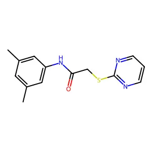 N-(3,5-dimethylphenyl)-2-(2-pyrimidinylsulfanyl)acetamide structure