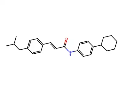 N-(4-cyclohexylphenyl)-3-[4-(2-methylpropyl)phenyl]prop-2-enamide structure