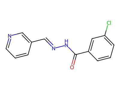 3-chloro-N-(3-pyridylmethyleneamino)benzamide structure