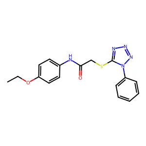N-(4-ethoxyphenyl)-2-[(1-phenyl-1H-1,2,3,4-tetrazol-5-yl)sulfanyl]acetamide structure