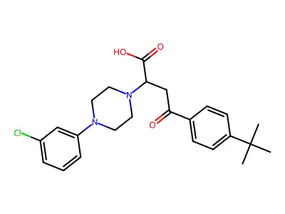 4-(4-Tert-butylphenyl)-2-[4-(3-chlorophenyl)piperazin-1-yl]-4-oxobutanoic acid structure