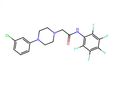2-[4-(3-chlorophenyl)piperazin-1-yl]-N-(2,3,4,5,6-pentafluorophenyl)acetamide structure