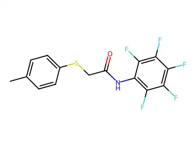 2-((4-Methylphenyl)sulfanyl)-N-(2,3,4,5,6-pentafluorophenyl)acetamide structure