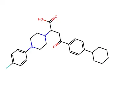 4-(4-Cyclohexylphenyl)-2-[4-(4-fluorophenyl)piperazin-1-yl]-4-oxobutanoic acid structure