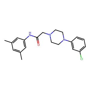 2-[4-(3-chlorophenyl)piperazin-1-yl]-N-(3,5-dimethylphenyl)acetamide structure