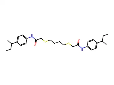 2-((4-((2-(4-(Sec-butyl)anilino)-2-oxoethyl)sulfanyl)butyl)sulfanyl)-N-(4-(sec-butyl)phenyl)acetamide structure