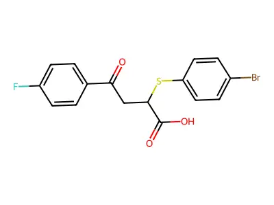 2-[(4-Bromophenyl)sulfanyl]-4-(4-fluorophenyl)-4-oxobutanoic acid structure