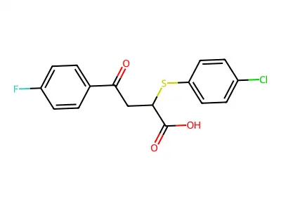 2-[(4-Chlorophenyl)sulfanyl]-4-(4-fluorophenyl)-4-oxobutanoic acid structure