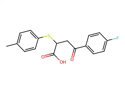 4-(4-Fluorophenyl)-2-[(4-methylphenyl)sulfanyl]-4-oxobutanoic acid structure