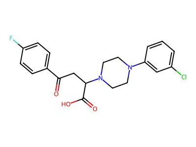 2-[4-(3-Chlorophenyl)piperazin-1-yl]-4-(4-fluorophenyl)-4-oxobutanoic acid structure