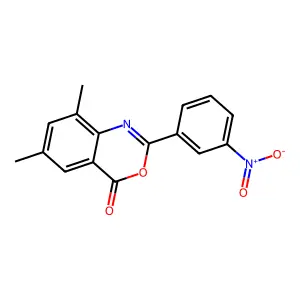 6,8-dimethyl-2-(3-nitrophenyl)-4H-3,1-benzoxazin-4-one structure