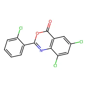 6,8-dichloro-2-(2-chlorophenyl)-4H-3,1-benzoxazin-4-one structure