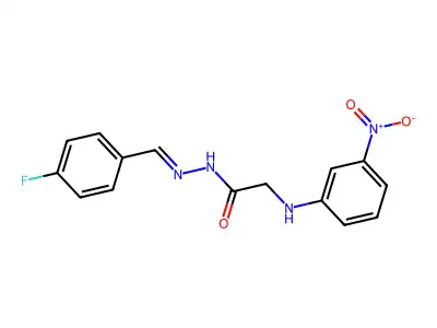 N-[(4-fluorophenyl)methylideneamino]-2-(3-nitroanilino)acetamide structure
